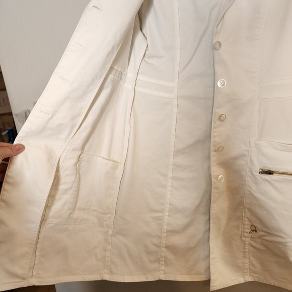 Jaanuu Jackets & Coats Jaanuu White Lab Coat With Gold Zippers